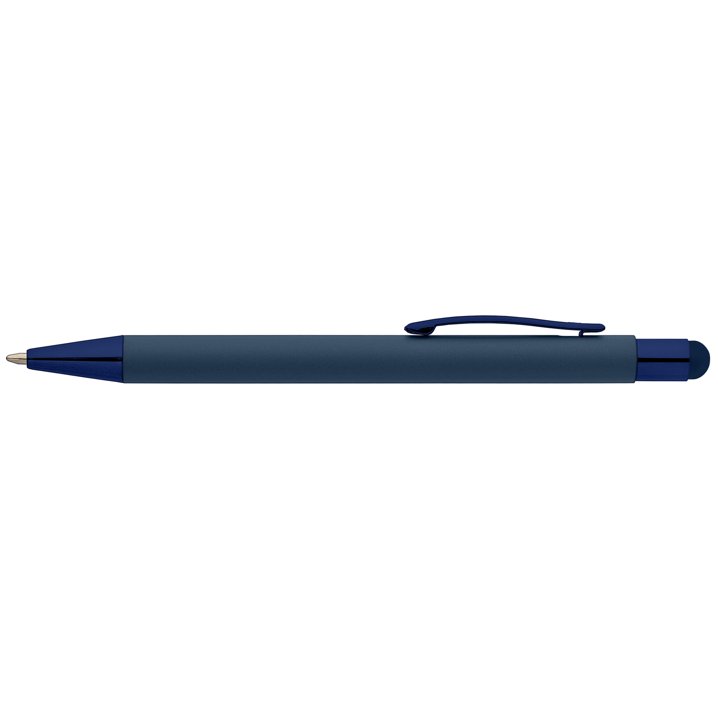 Bowie Softy Monochrome Stylus Pen promotional pen in navy blue printed with your company logo