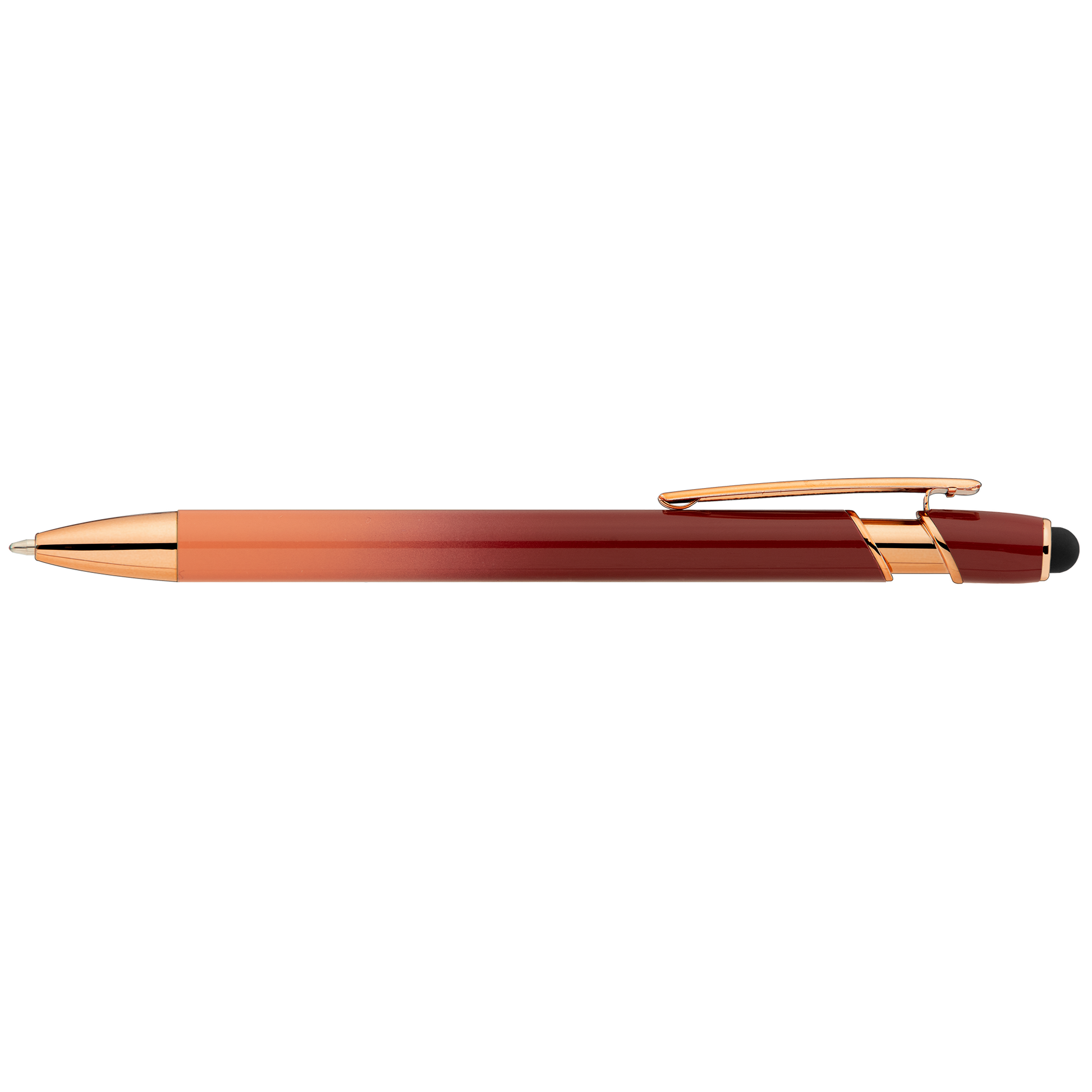 Prince Ombre Stylus Pen promotional pen in burgundy laser engraved with your company logo