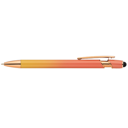 Prince Ombre Stylus Pen promotional pen in coral laser engraved with your company logo