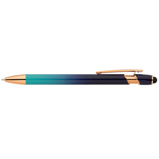 Prince Ombre Stylus Pen promotional pen in navy blue laser engraved with your company logo