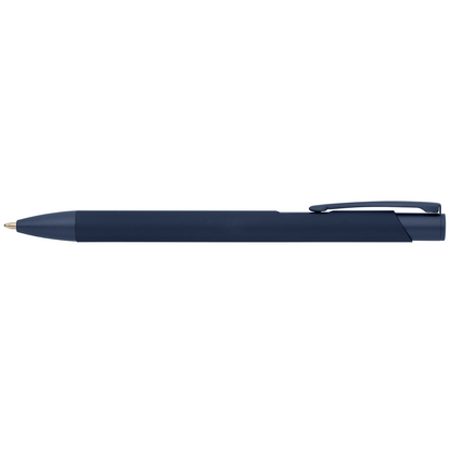 Crosby Softy Monochrome promotional pen in navy blue laser engraved with your company logo