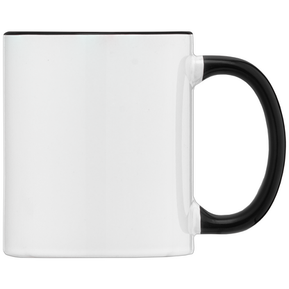 SimpliColour 355 ml Ceramic Mug with ColourPop promotional mug in black printed with your company logo