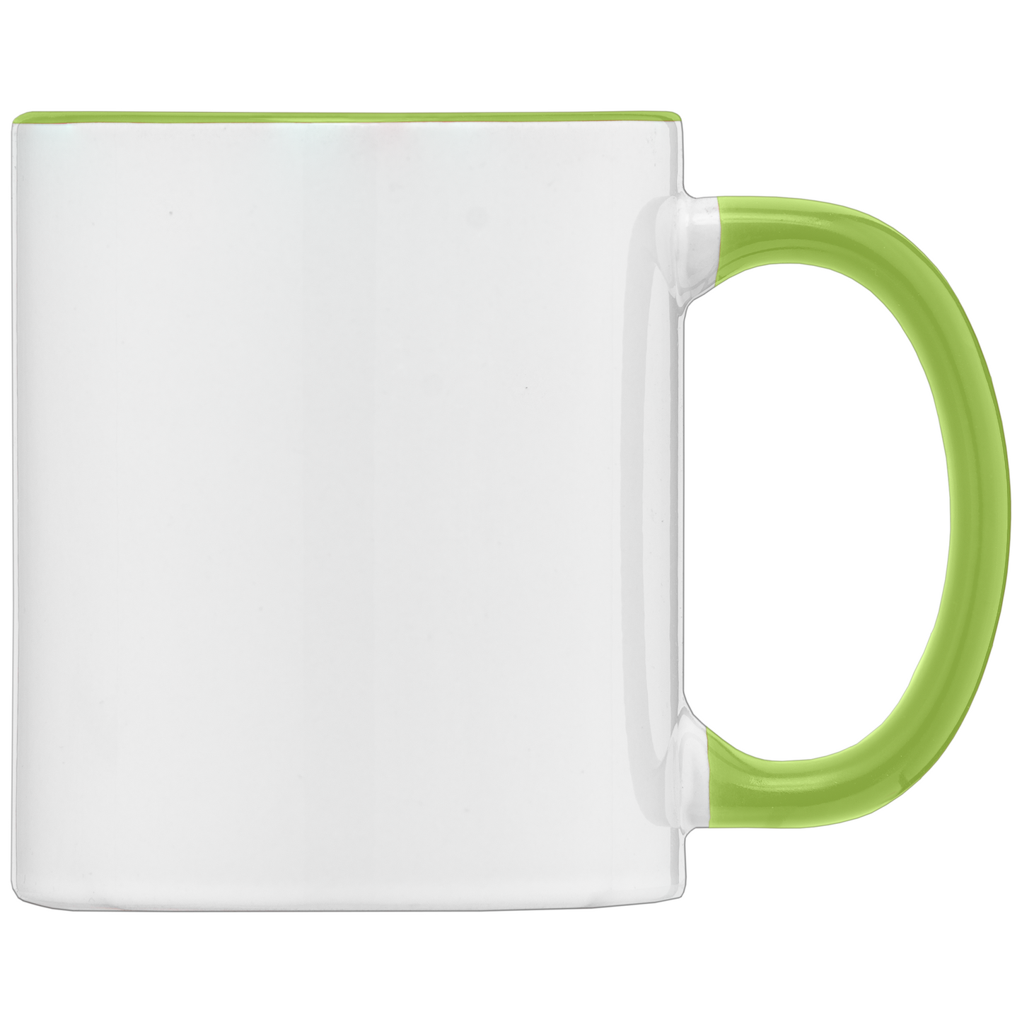 SimpliColour 355 ml Ceramic Mug with ColourPop promotional mug in lime green printed with your company logo