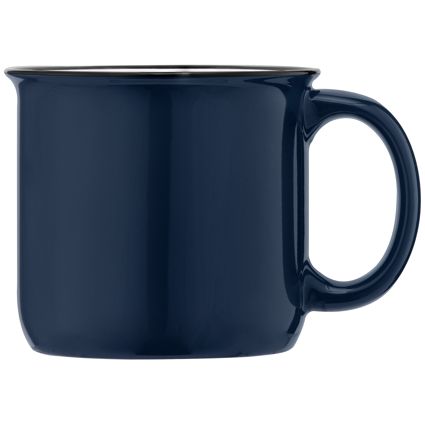 Adventure promotional mug in navy blue printed with your company logo