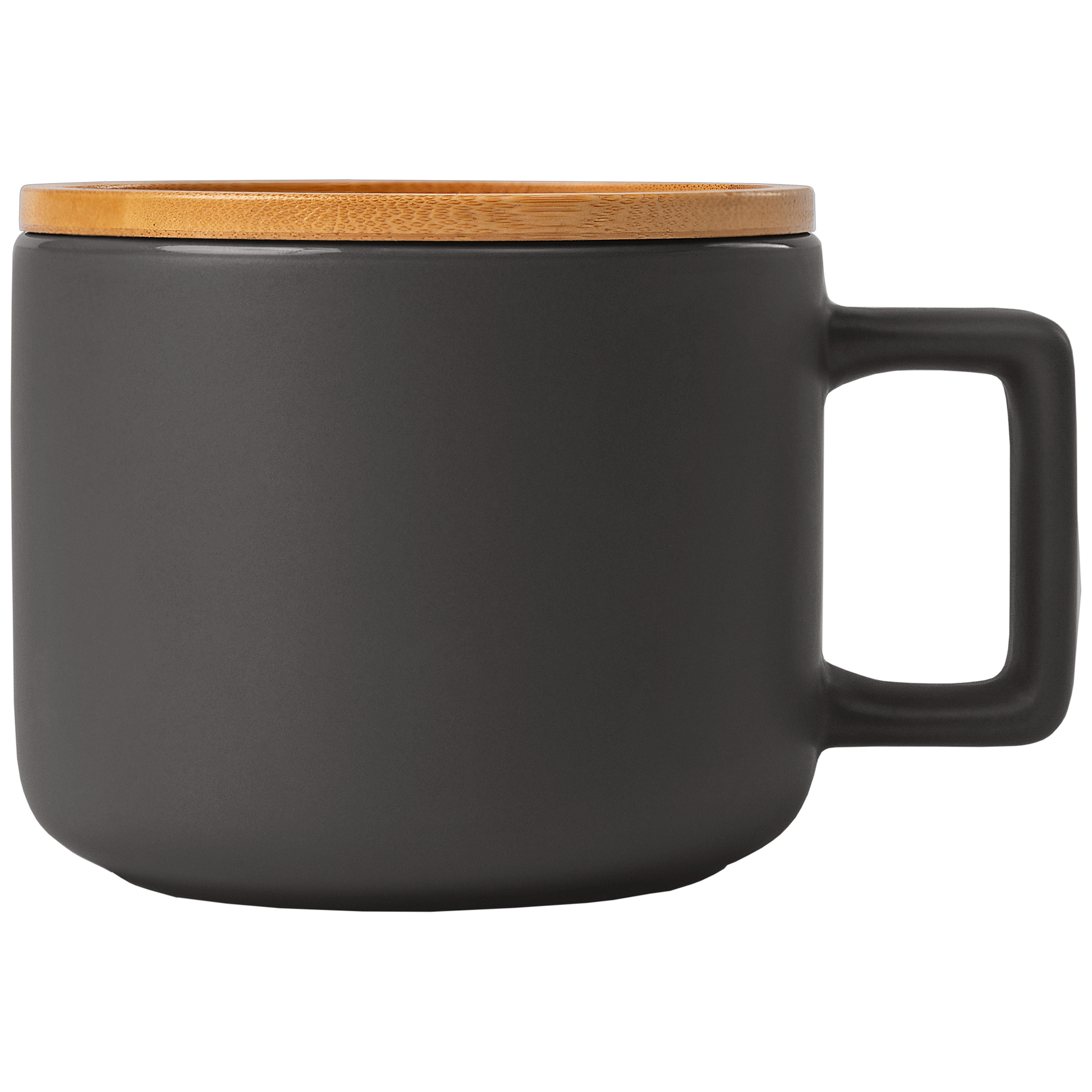 Café Virtuoso promotional mug in black laser engraved with your company logo