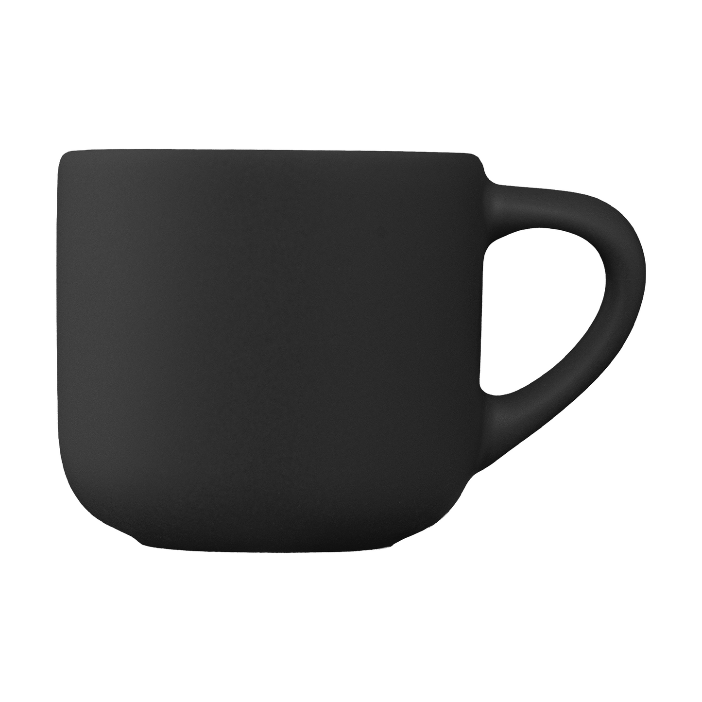 Alba Ceramic Matte Finish Espresso Mug promotional mug in black printed with your company logo