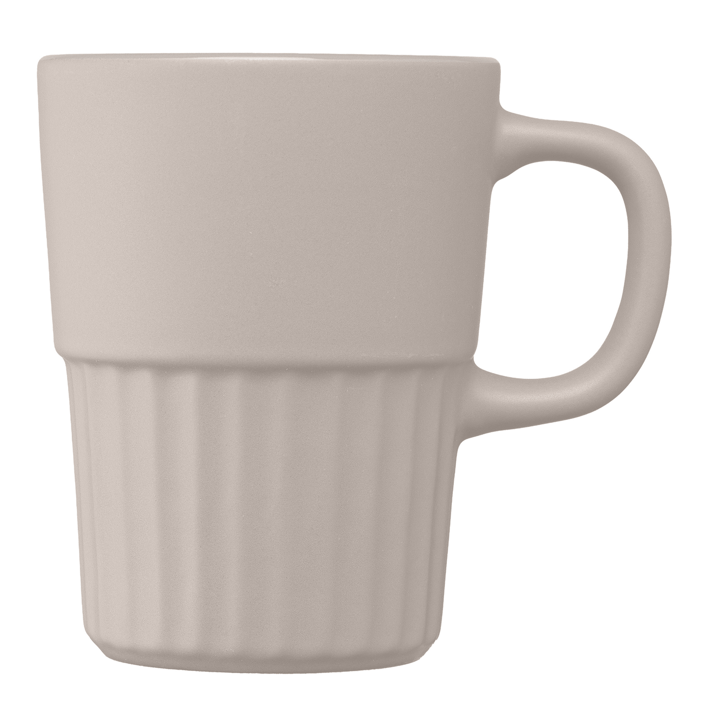 Majesty Ceramic Matte Finish Fluted Mug promotional mug in dune warm grey printed with your company logo