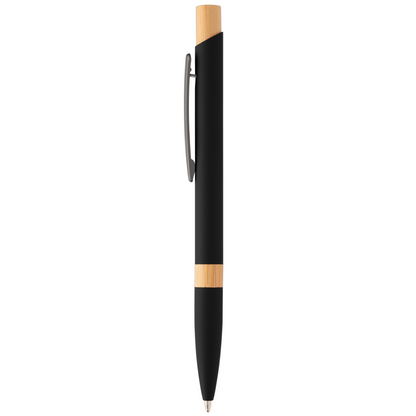 Reborn Designer Softy Recycled Aluminium Pen promotional pen in black printed with your company logo