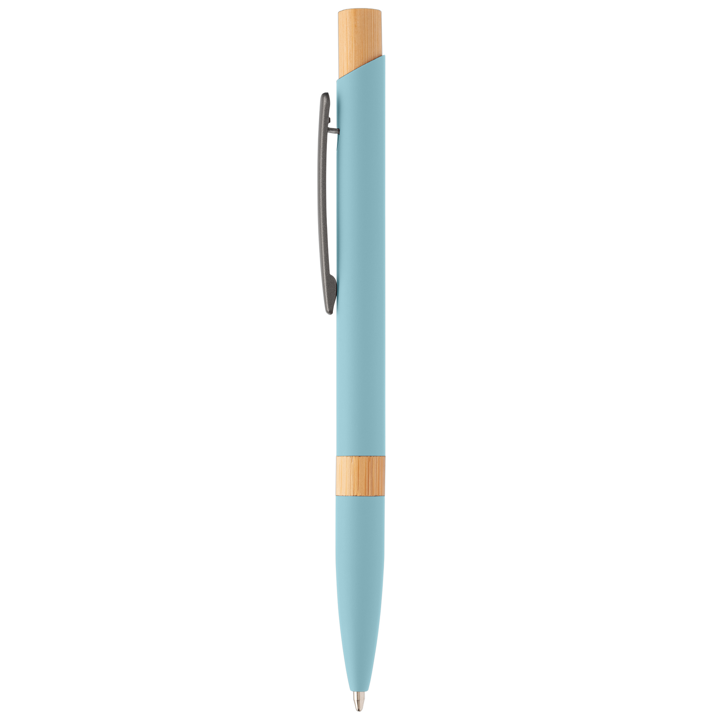 Reborn Designer Softy Recycled Aluminium Pen promotional pen in light blue printed with your company logo