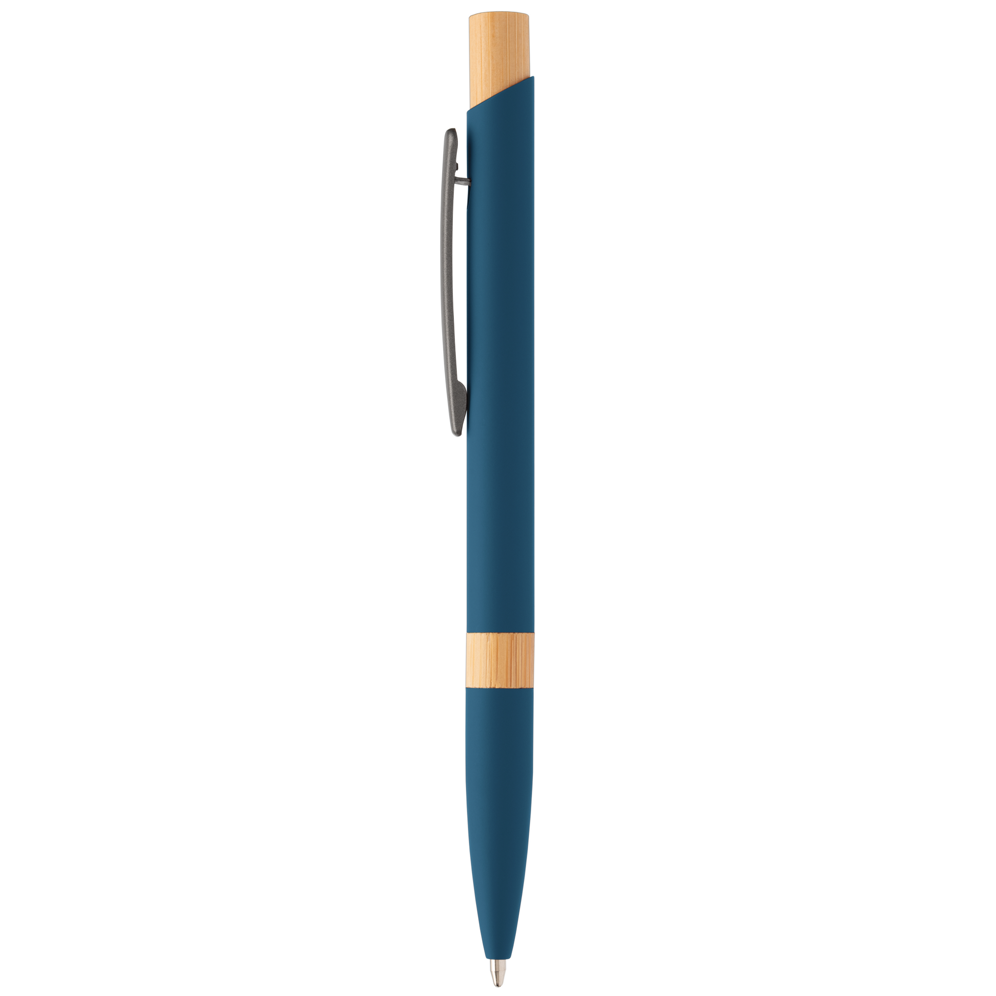 Reborn Designer Softy Recycled Aluminium Pen promotional pen in navy blue printed with your company logo