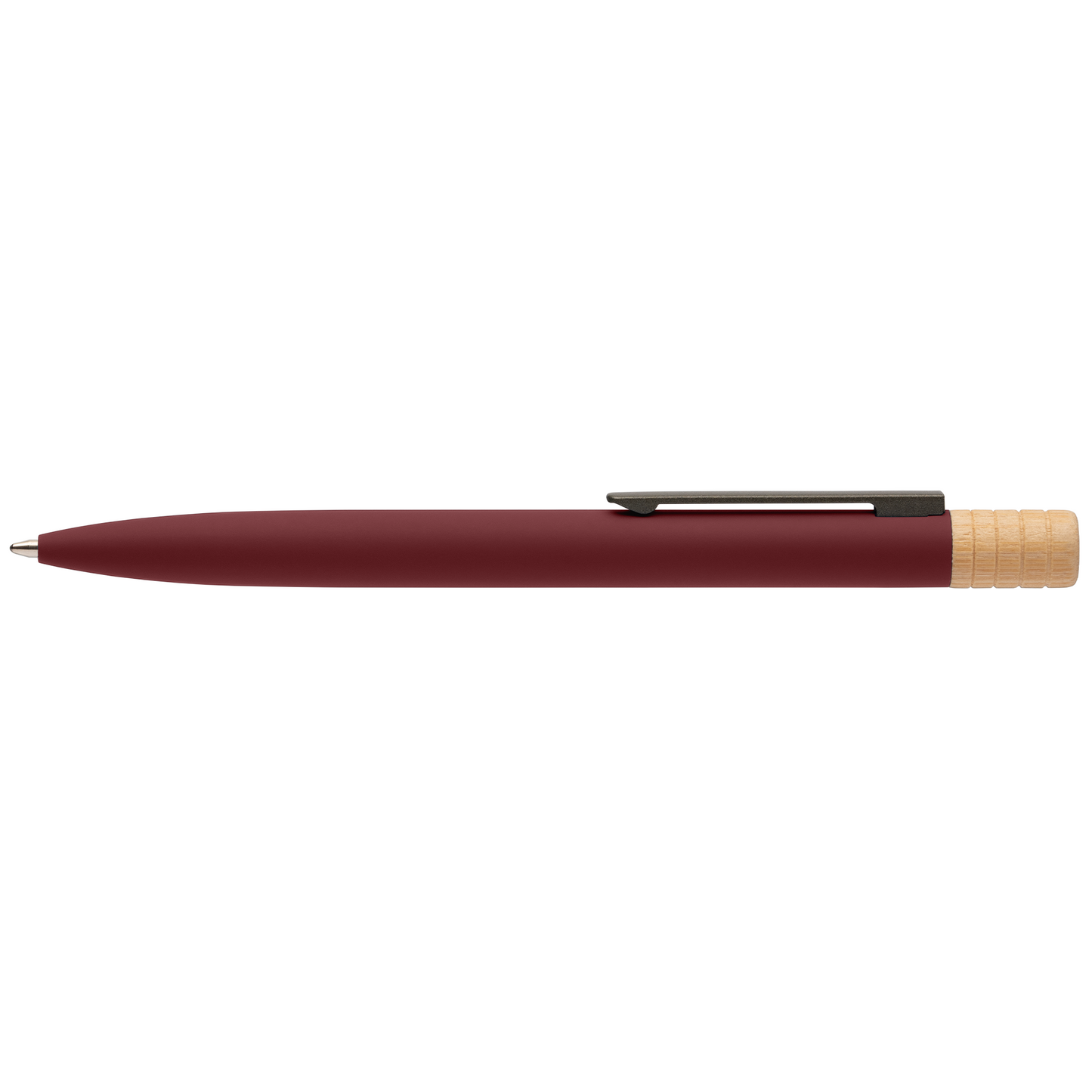 Reborn Twist Recycled Aluminium Pen promotional pen in burgundy laser engraved with your company logo