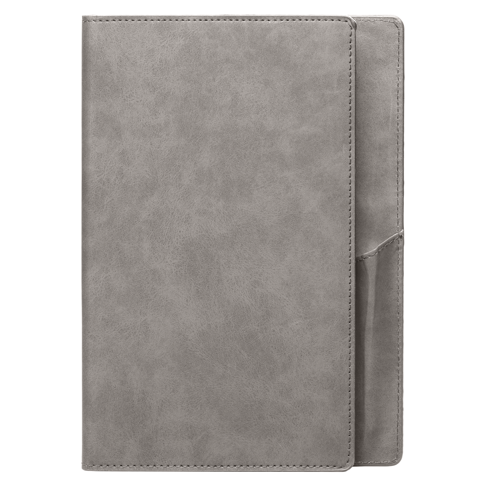 Memento PU Suede Texture Journal promotional notebook in cool gray printed with your company logo