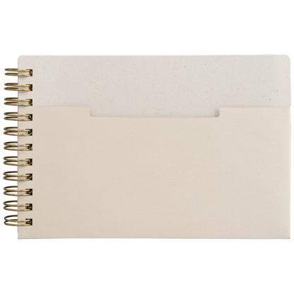 Lino FSC Paper Spiral Binding Horizontal Pocket Notebook promotional notebook in cream printed with your company logo