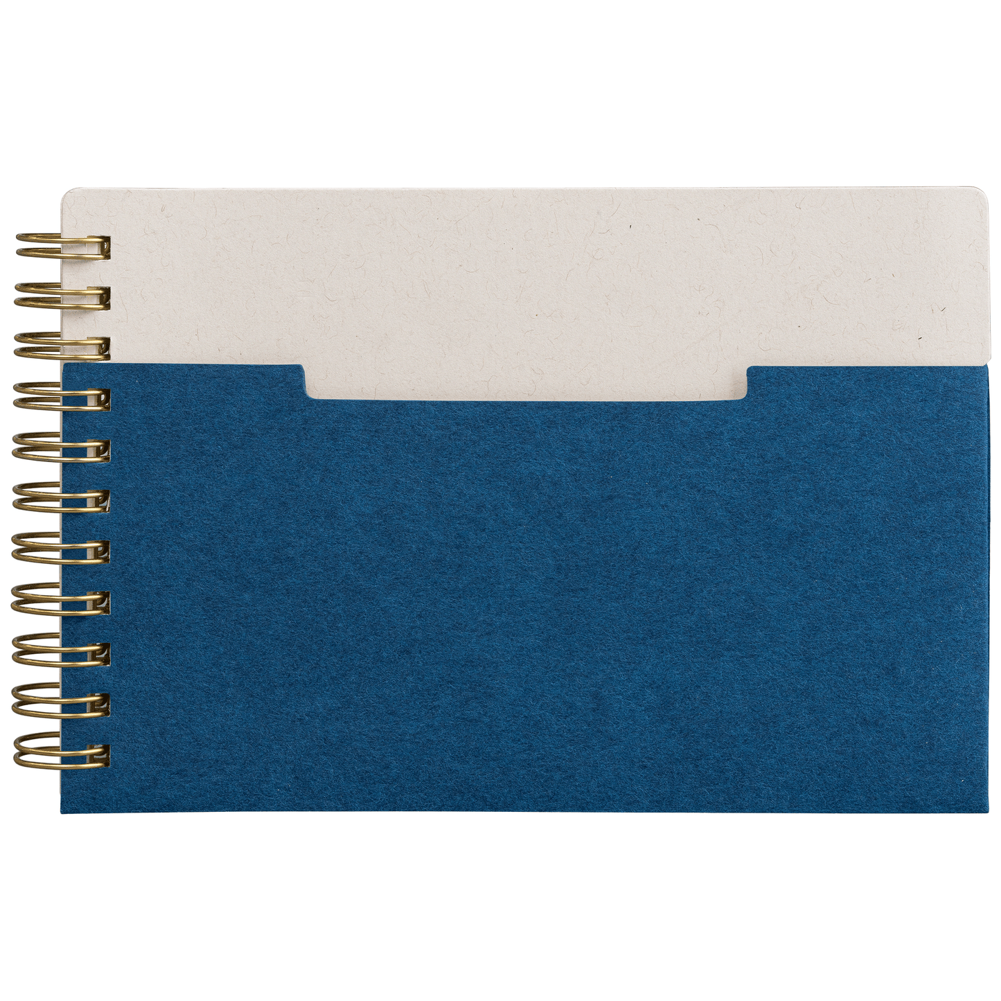 Lino FSC Paper Spiral Binding Horizontal Pocket Notebook promotional notebook in navy blue printed with your company logo