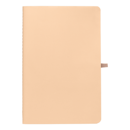 Monolith Stone Paper Soft Touch Lined Journal promotional notebook in dune printed with your company logo