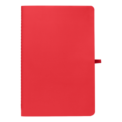 Monolith Stone Paper Soft Touch Lined Journal promotional notebook in red printed with your company logo
