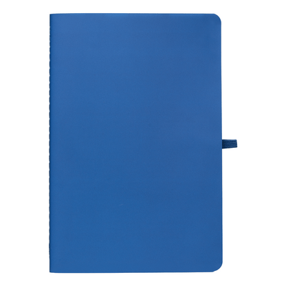 Monolith Stone Paper Soft Touch Lined Journal promotional notebook in royal blue printed with your company logo