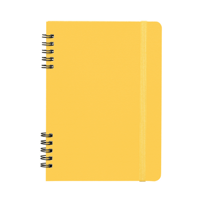 Jora Spiral Bound Notebook promotional notebook in yellow printed with your company logo