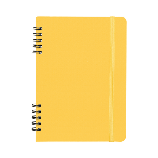 Jora Spiral Bound Notebook promotional notebook in yellow printed with your company logo