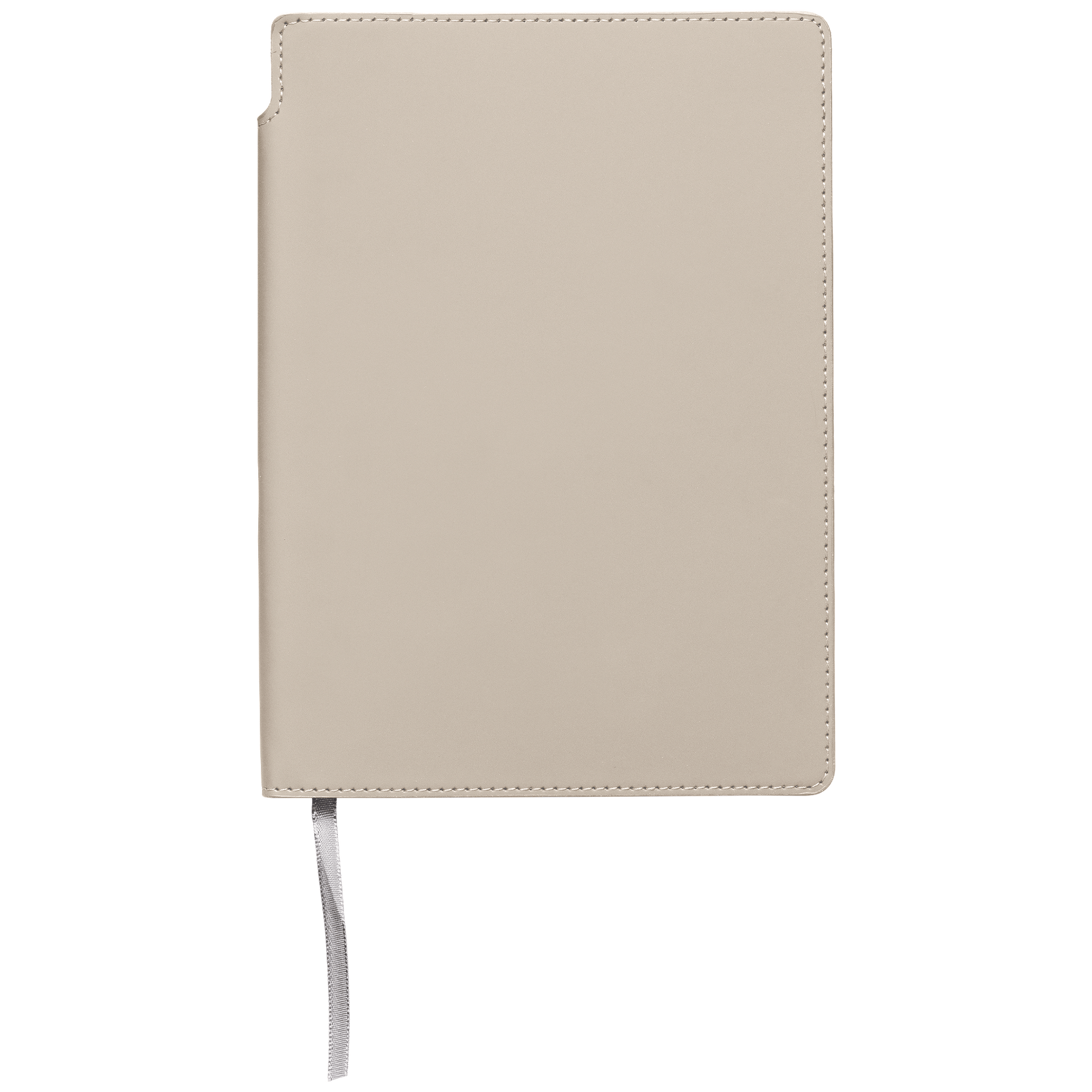 Malmö Recycled Soft Cover Extended Journal promotional notebook in dune warm grey printed with your company logo