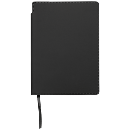 Malmö Recycled Soft Cover Extended Journal promotional notebook in black printed with your company logo