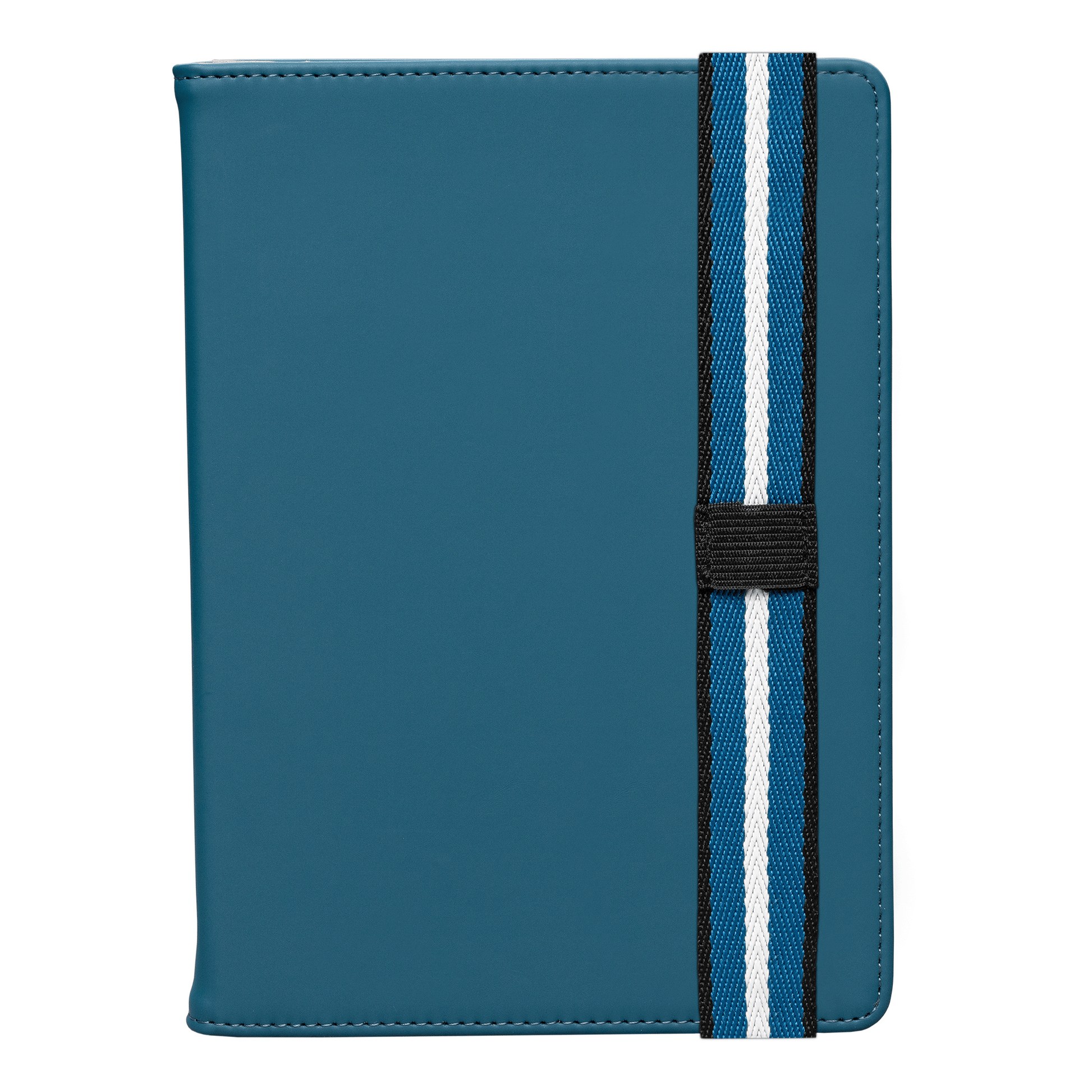 Newport Recycled Chevron Refillable Journal promotional notebook in navy blue printed with your company logo
