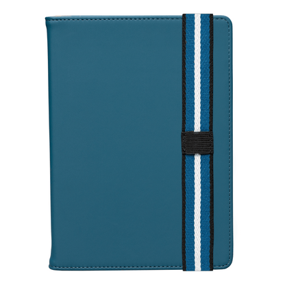 Newport Recycled Chevron Refillable Journal promotional notebook in navy blue printed with your company logo