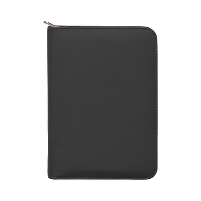 Aurelia Recycled Gold Zip Portfolio promotional document folder in black printed with your company logo