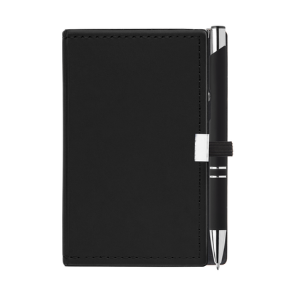 Note Caddy & Crosby Pen Gift Set promotional writing set in black printed with your company logo