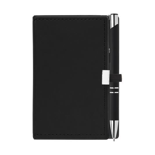 Note Caddy & Crosby Pen Gift Set promotional writing set in black printed with your company logo
