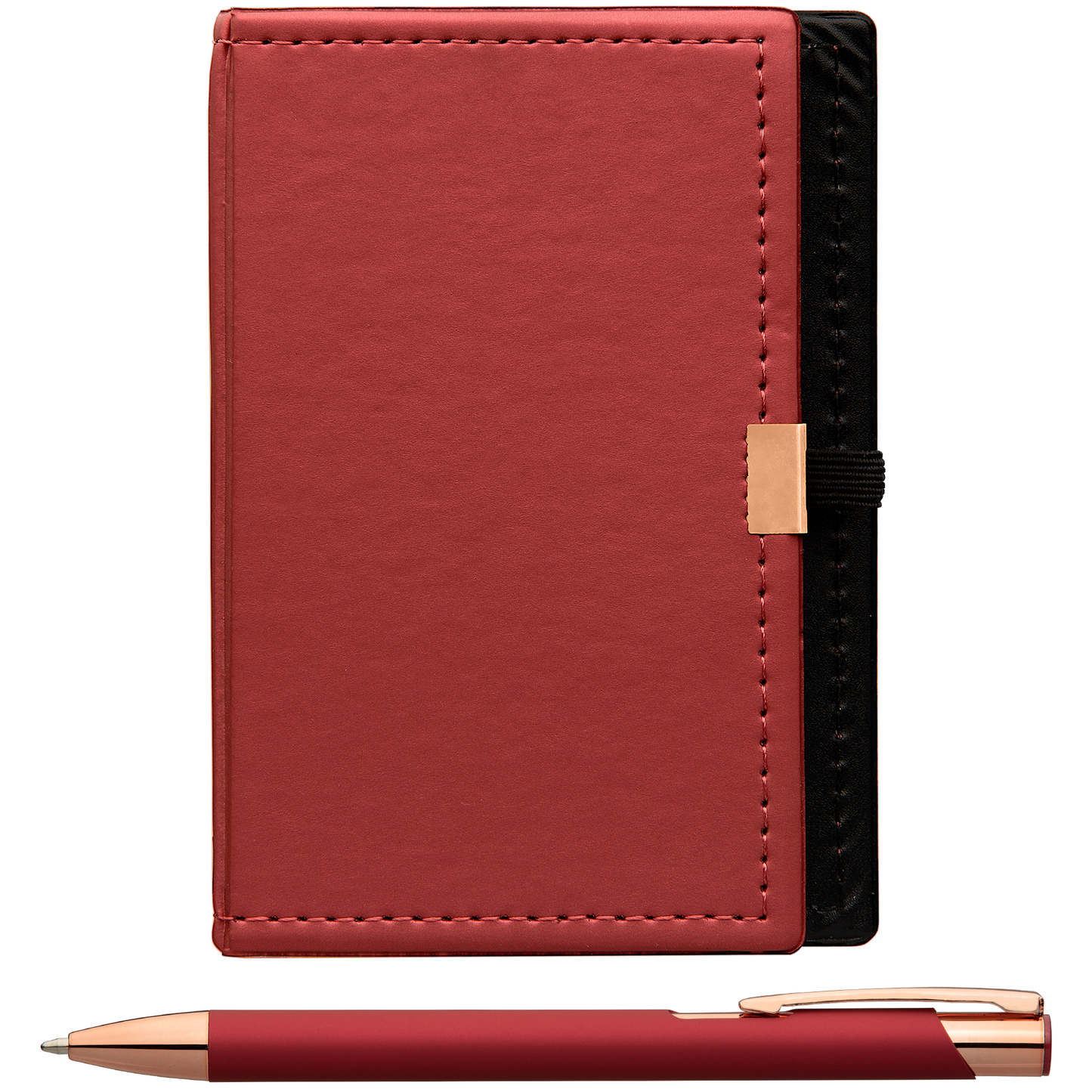 Note Caddy & Crosby Rose Gold Pen Gift set promotional writing set in red printed with your company logo