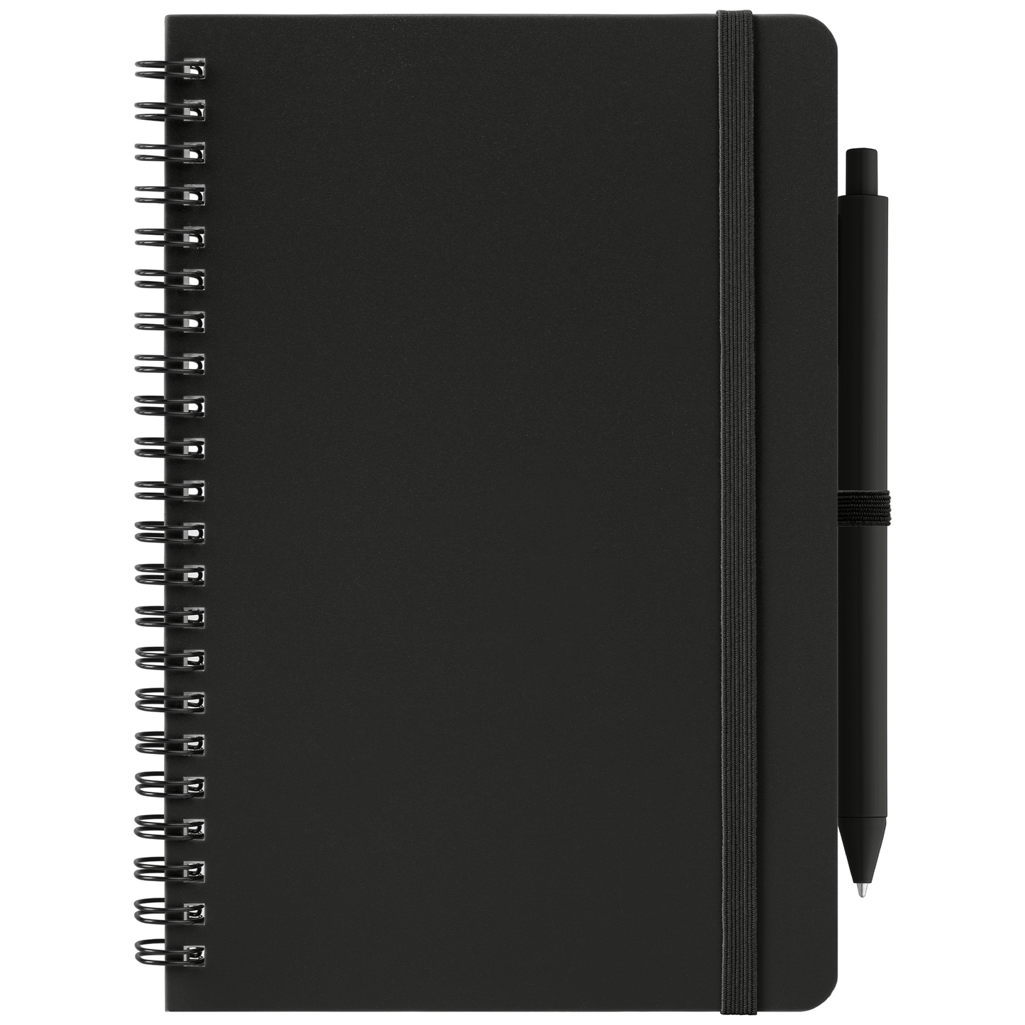 Höga Repreve® Spiral Jotter Notepad promotional notebook in black printed with your company logo