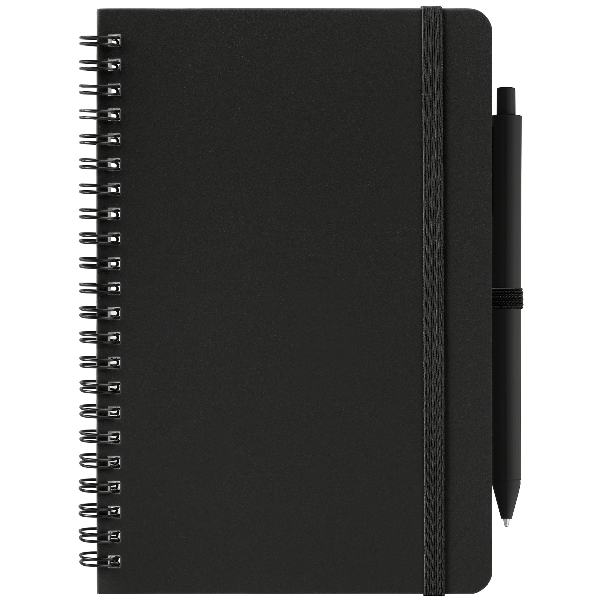 Höga Repreve® Spiral Jotter Notepad promotional notebook in black printed with your company logo