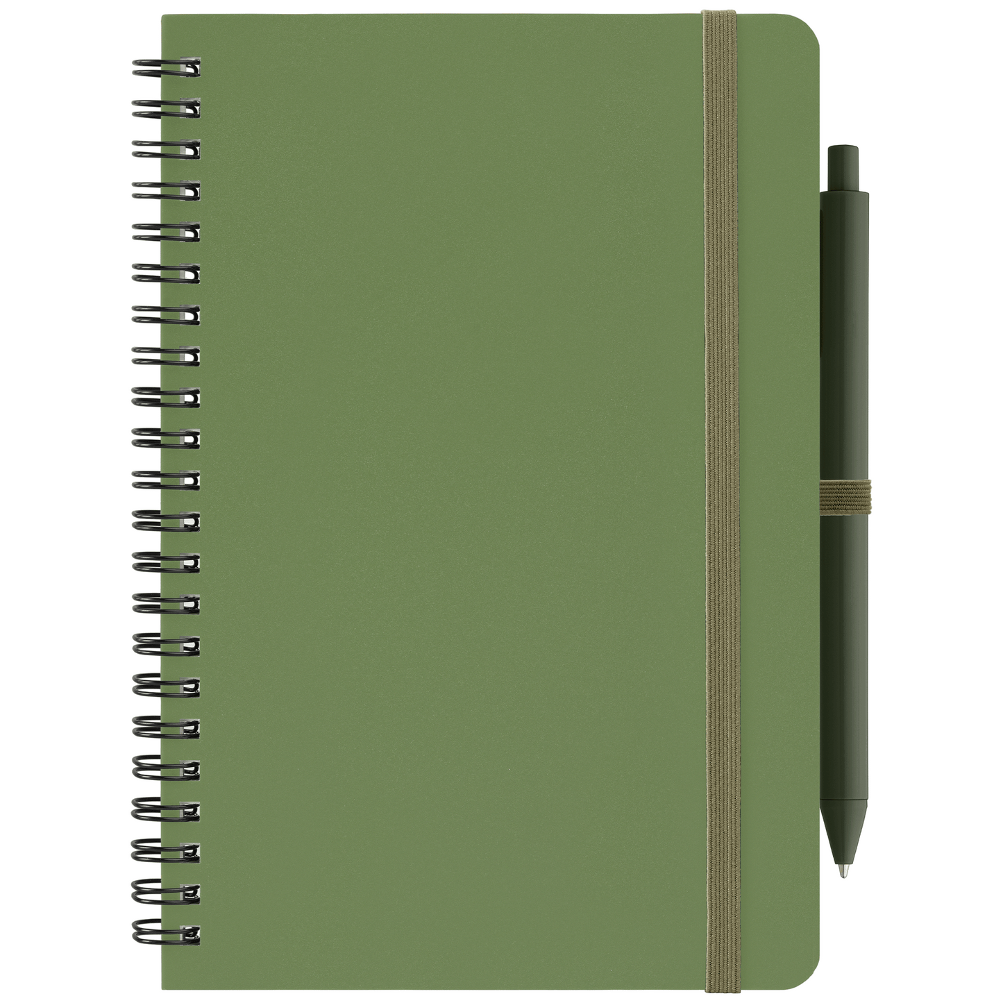 Höga Repreve® Spiral Jotter Notepad promotional notebook in forest green printed with your company logo