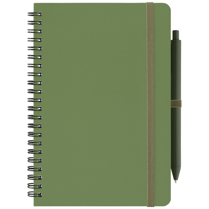 Höga Repreve® Spiral Jotter Notepad promotional notebook in forest green printed with your company logo