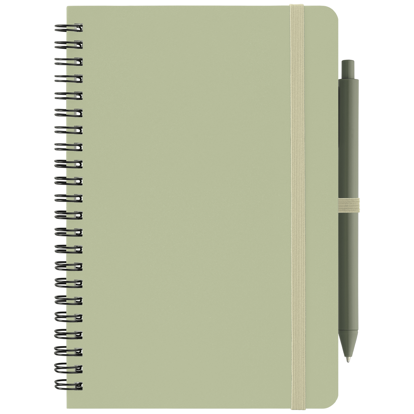 Höga Repreve® Spiral Jotter Notepad promotional notebook in sage printed with your company logo