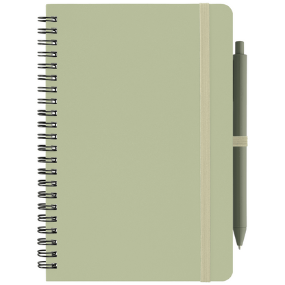 Höga Repreve® Spiral Jotter Notepad promotional notebook in sage printed with your company logo