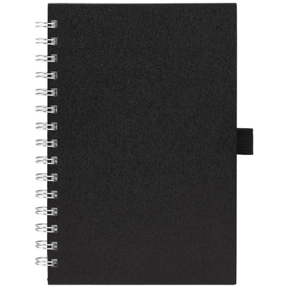 Terra Recycled Milk Carton FSC Paper Spiral Notebook promotional notebook in black printed with your company logo
