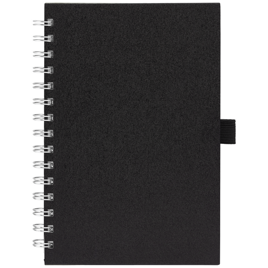 Terra Recycled Milk Carton FSC Paper Spiral Notebook promotional notebook in black printed with your company logo