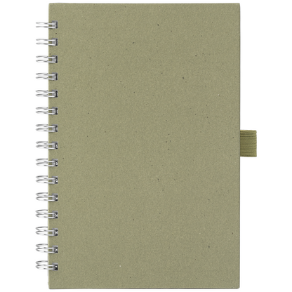 Terra Recycled Milk Carton FSC Paper Spiral Notebook promotional notebook in dune warm grey printed with your company logo