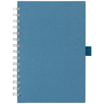 Terra Recycled Milk Carton FSC Paper Spiral Notebook promotional notebook in steel blue printed with your company logo