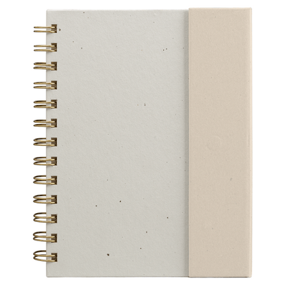 Halden FSC Paper Sticky Note Spiral Notebook Organiser promotional notebook in cream printed with your company logo