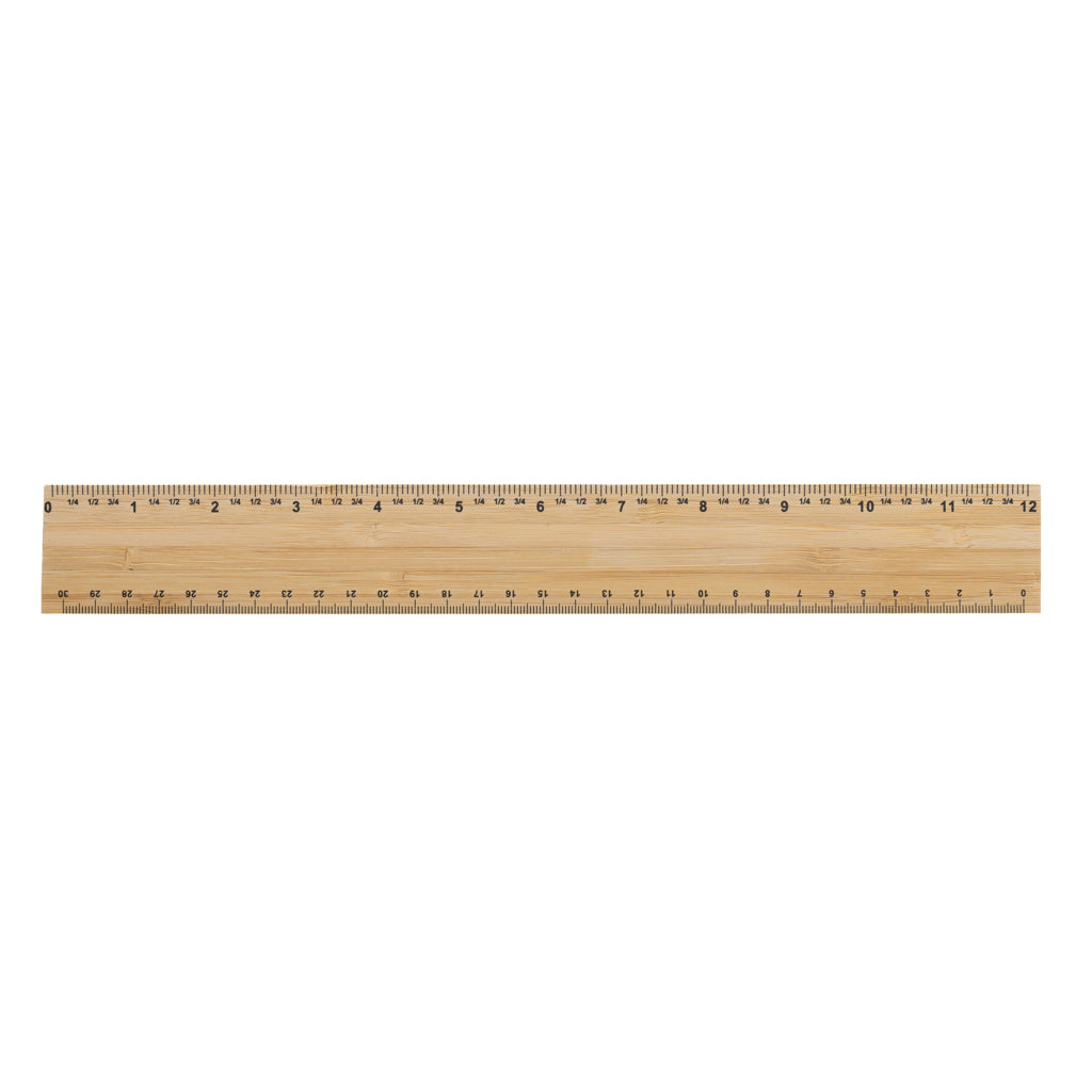 Timberson extra thick 30cm double sided bamboo ruler