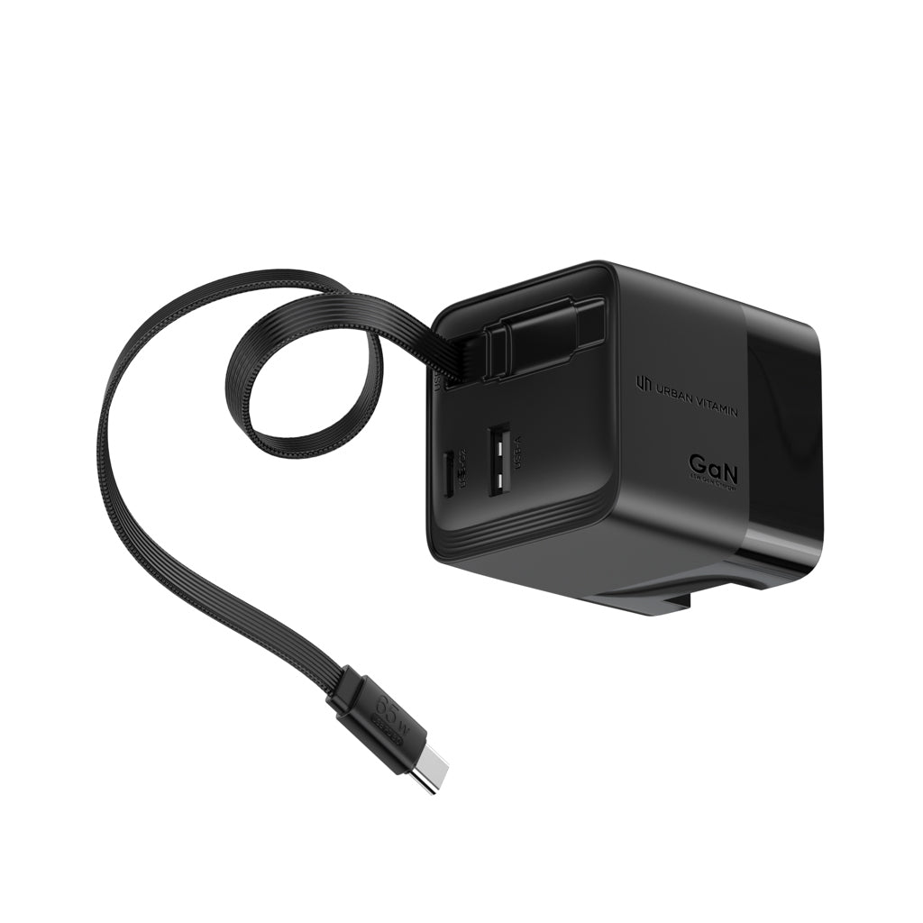 Urban Vitamin Mendocino 65W GaN charger retractable cable