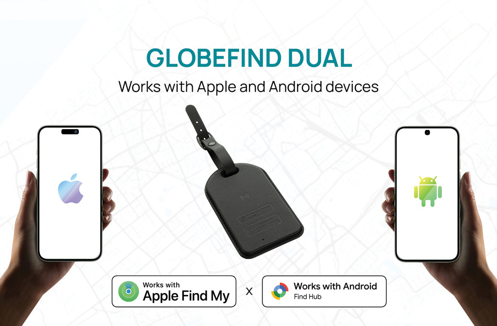 Globefind Dual RCS luggage tag with worldwide locating
