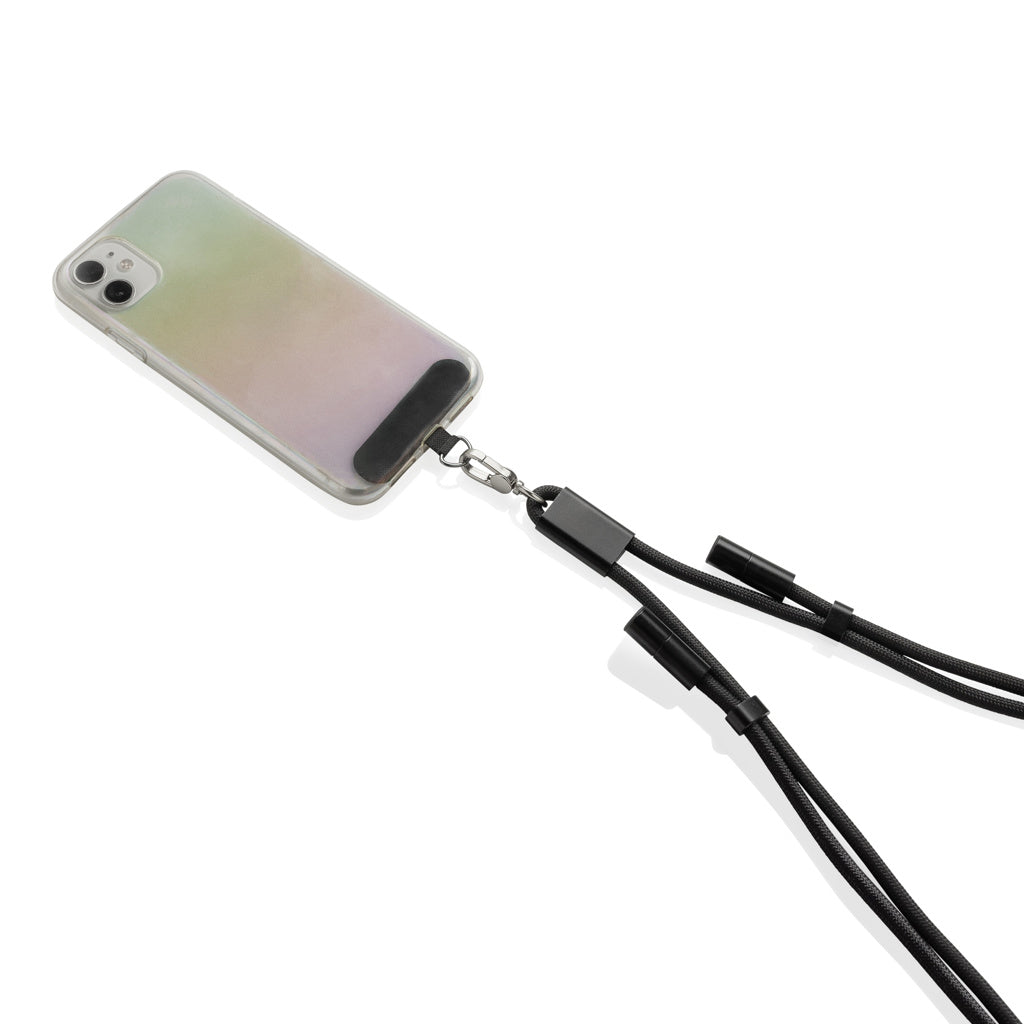 LoopAmp RCS RPET adjustable 160 cm phone cord with 60W cable