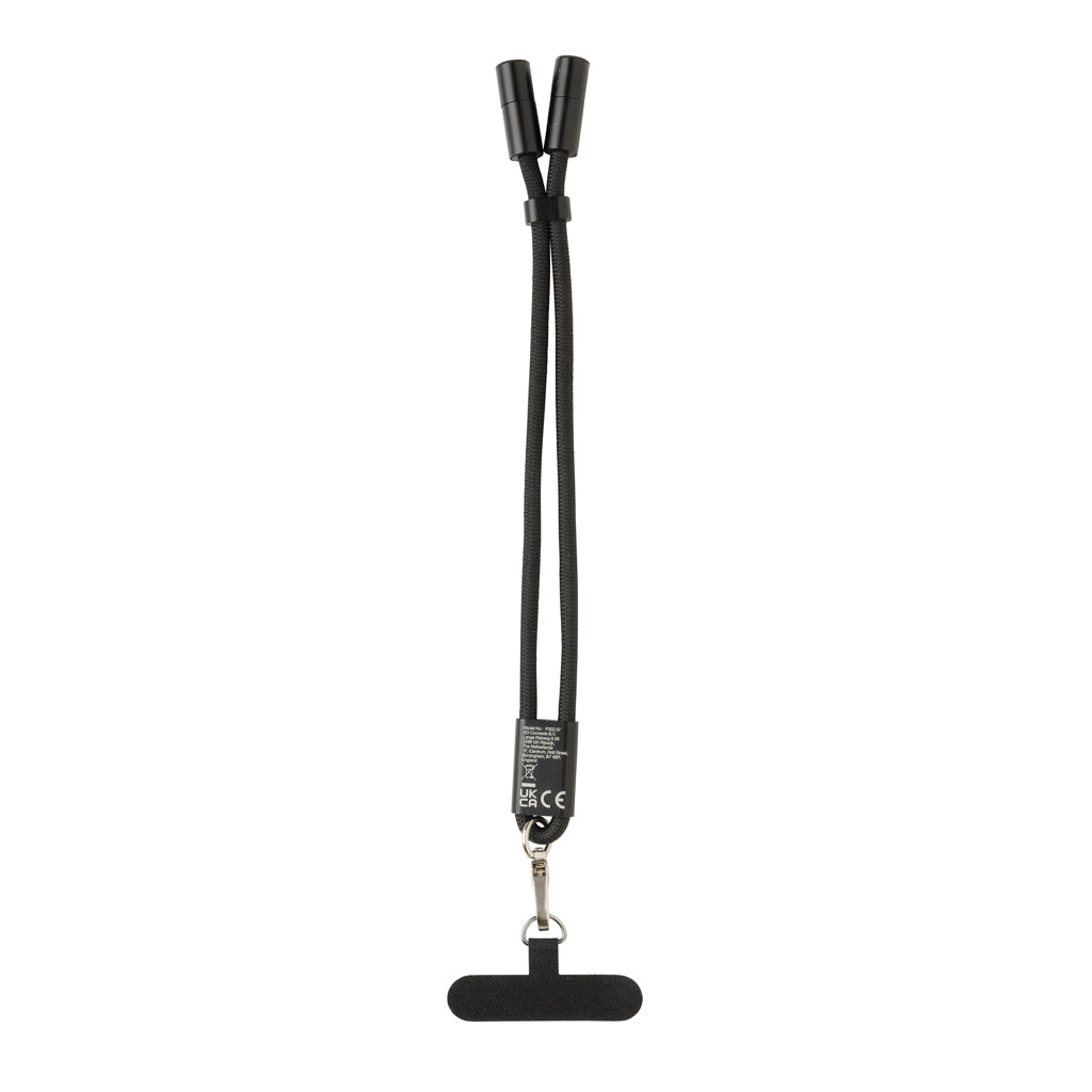 LoopAmp RCS RPET adjustable phone wrist strap 60W cable