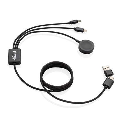 Terra RCS rPET 6-in-1 60W charging cable with watch charger