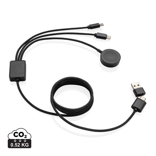 Terra RCS rPET 6-in-1 60W charging cable with watch charger