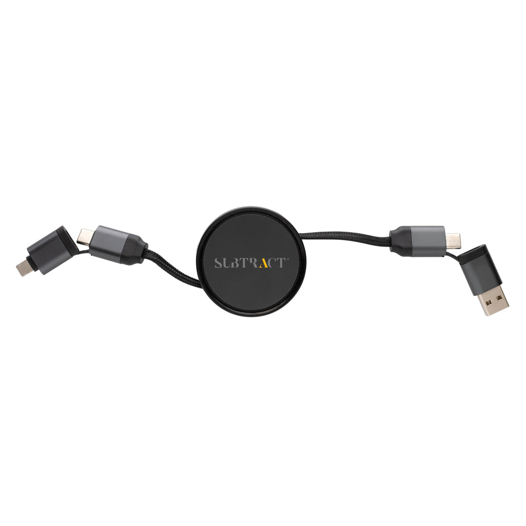 Terra RCS recycled aluminium retractable 6 in 1 60W cable